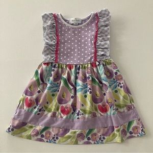 Marie Nicole 18-24 Months Baby Girl Lavender Floral Ruffle Dress Spring Summer